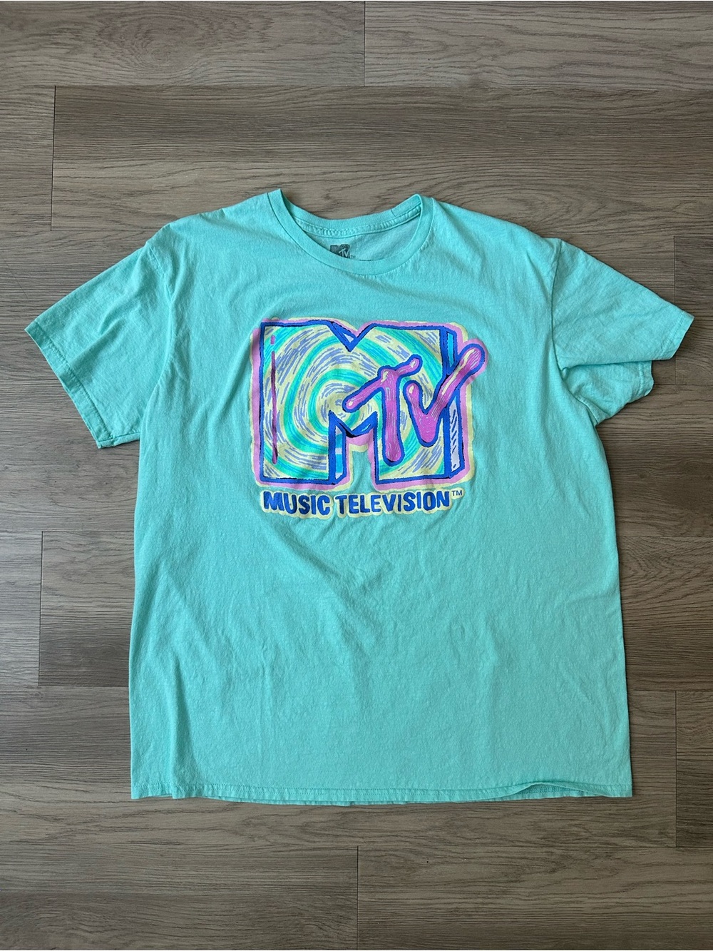 Classic MTV Teal Cotton T-shirt